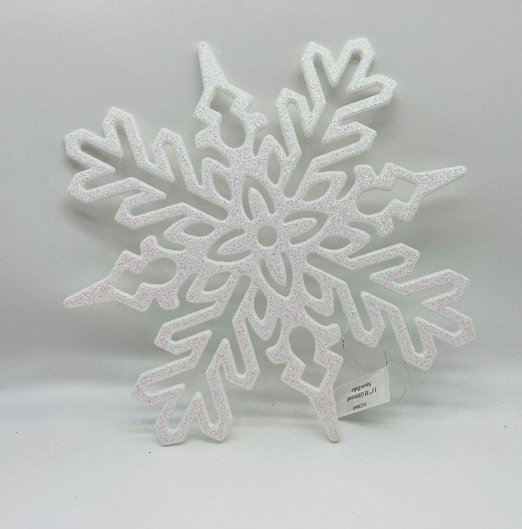 Glitter Silver Snowflake 11in