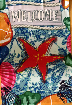 Welcome Starfish Garden Flag 12"x 18"