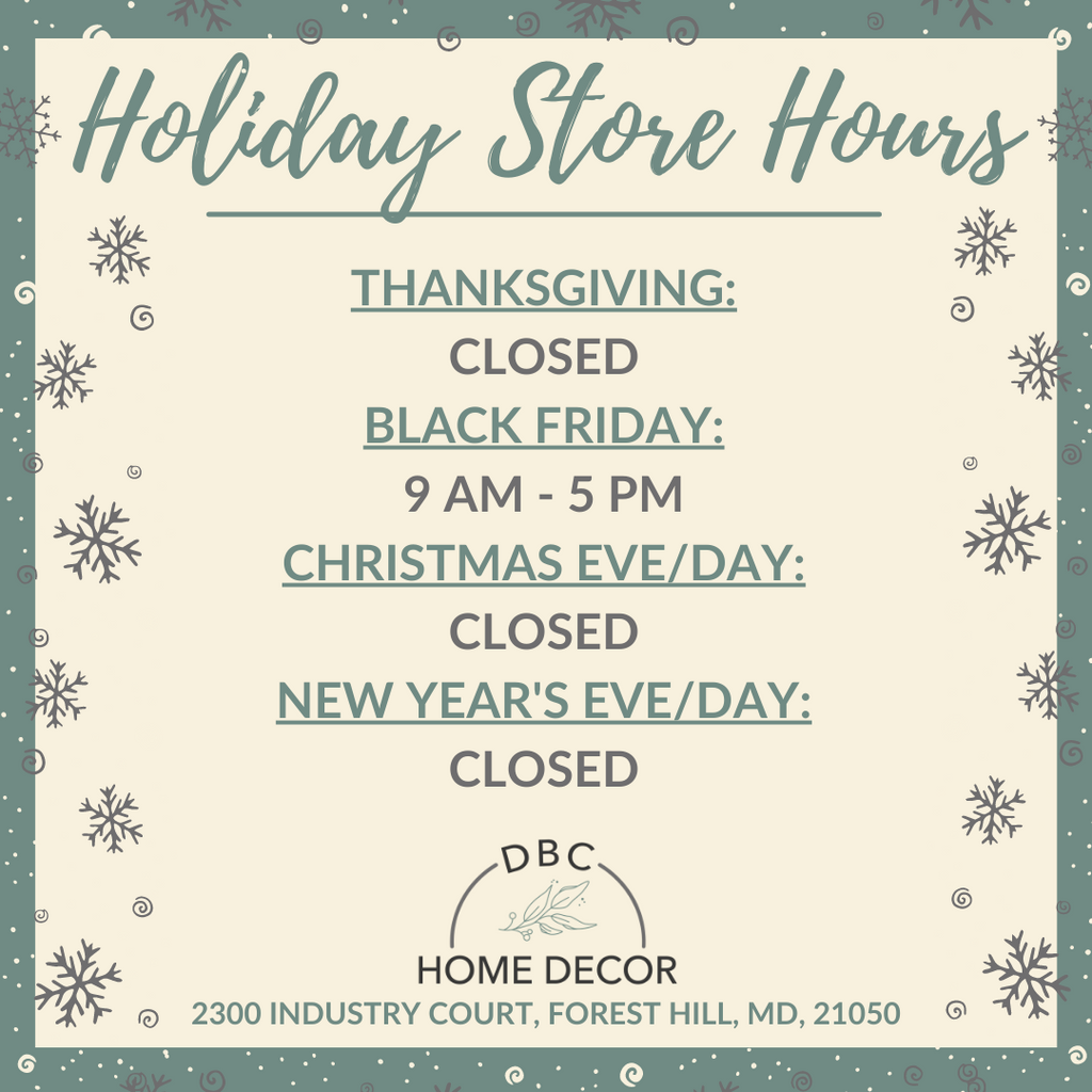 New Winter and Holiday Hours!