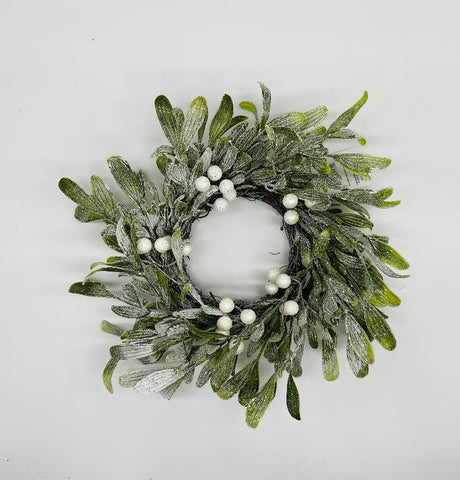 Holiday Mistletoe Wreath 10"