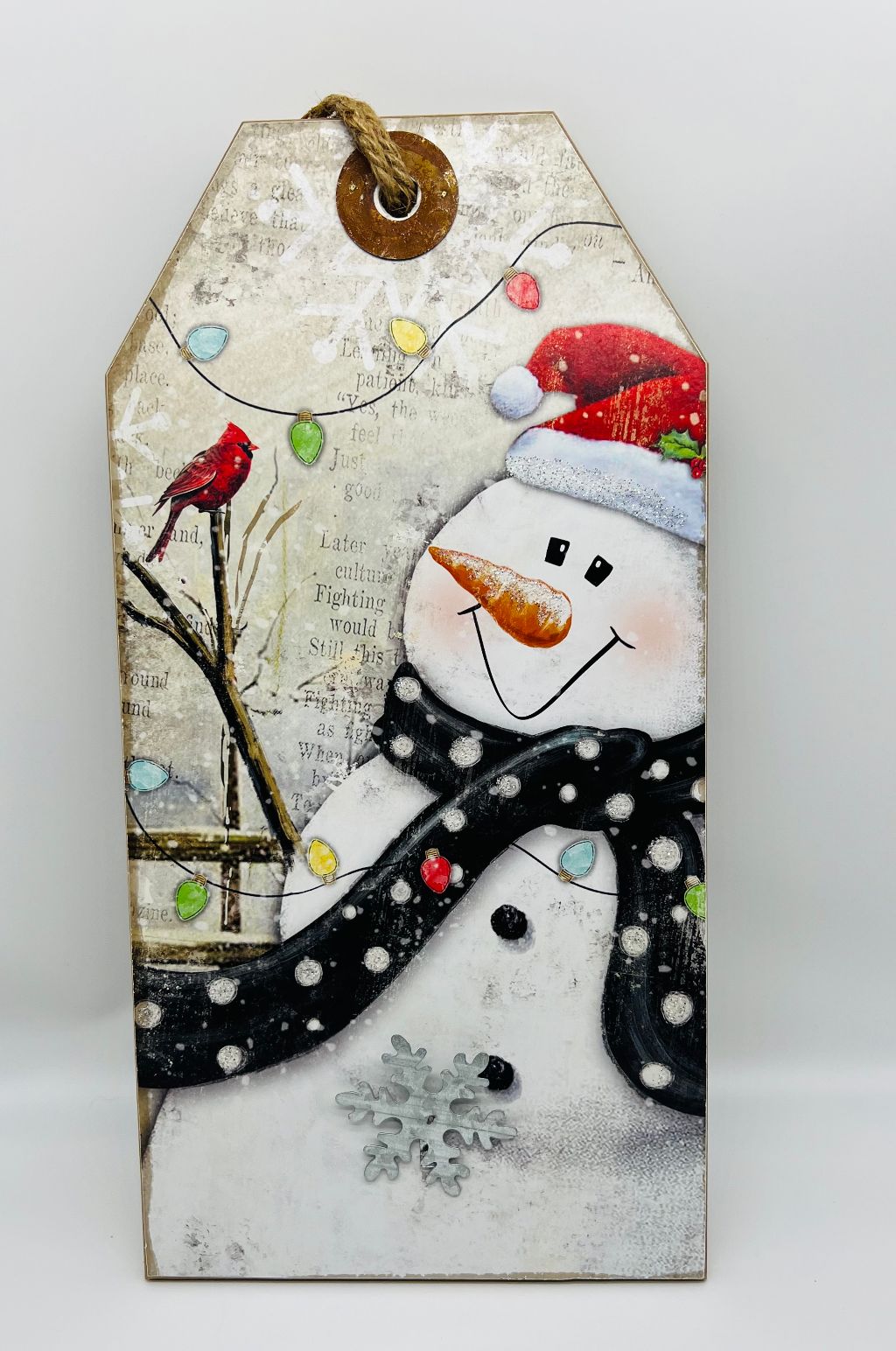 Hanging Snowman Tag Sign