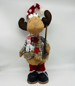 Standing Moose Plush Holiday Decor 20"