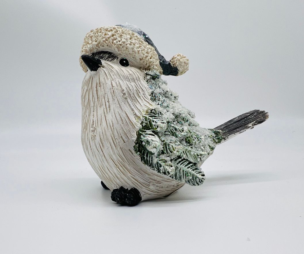 Chickadee Resin Winter Bird Figurine 6"