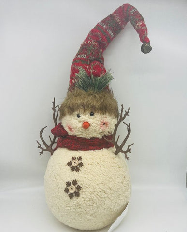 Lighted Plush Holiday Snowman 16"