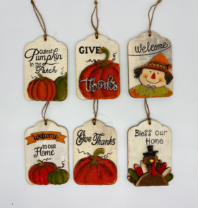 Fall Harvest Tag Sign 5"