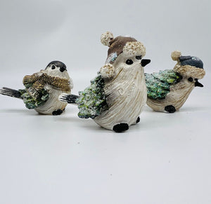 Chickadee Resin Winter Bird Figurine 3"