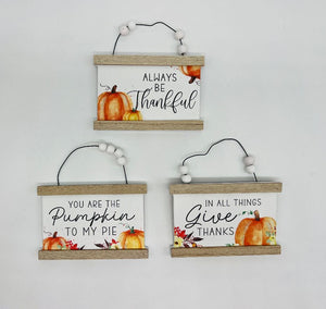 Harvest Wood Hanging Sign 4.5"