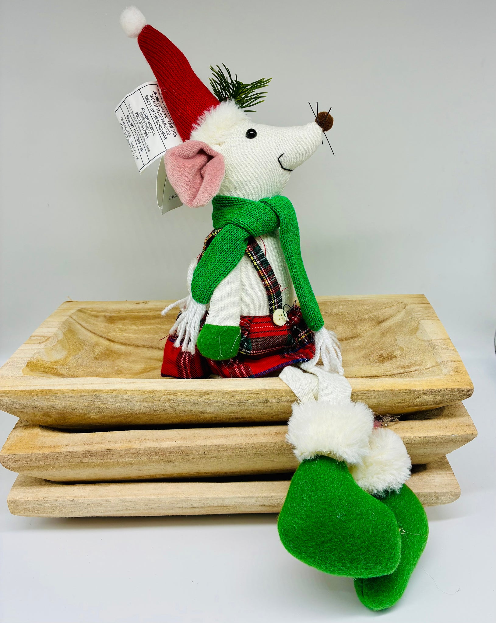 Plush Mouse with hanging legs 22"
