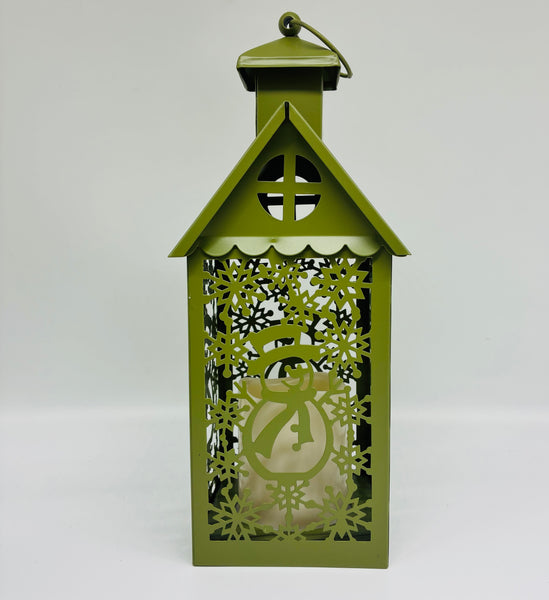 Holiday Lantern with LED Timer Candle