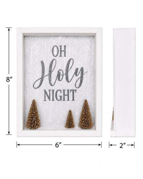 Joy to the World or Oh Holy Night Holiday Block Sign