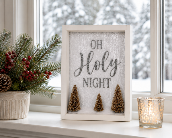 Joy to the World or Oh Holy Night Holiday Block Sign