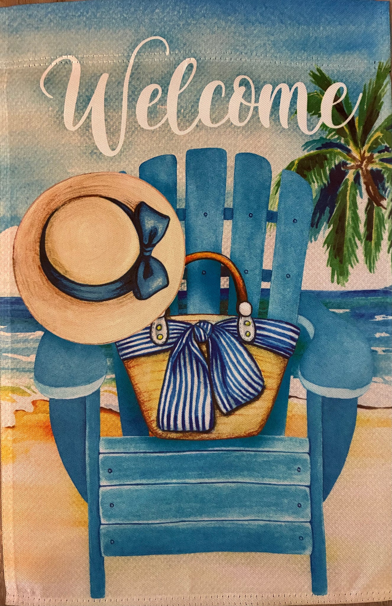 Beach Chair Welcome Garden Flag