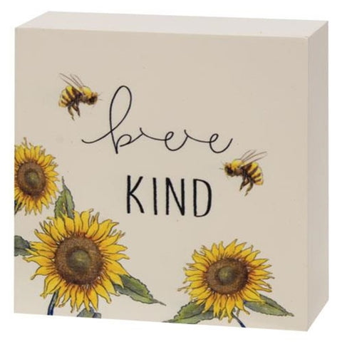 Bee Kind Block Sign 4"