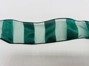 Dark Green Sheer Wired Ribbon 2.5"