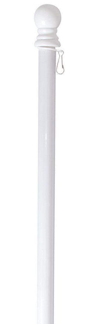 57" White Metal Flag Pole