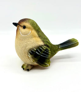 4.5" Resin Bird Decor Tan/Green