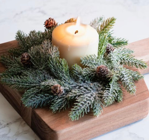 10” Evergreen Ring with pine cones