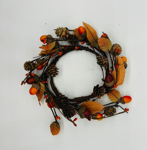 Acorn Fall Candle Ring / Wreath 4.5" Center