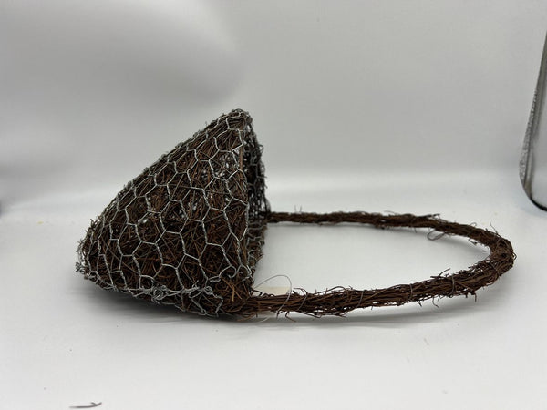 Wall Basket Twig with chicken wire 12"