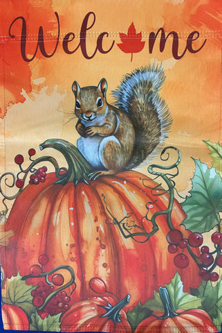 Squirrel Fall Garden Flag 12" x 18"