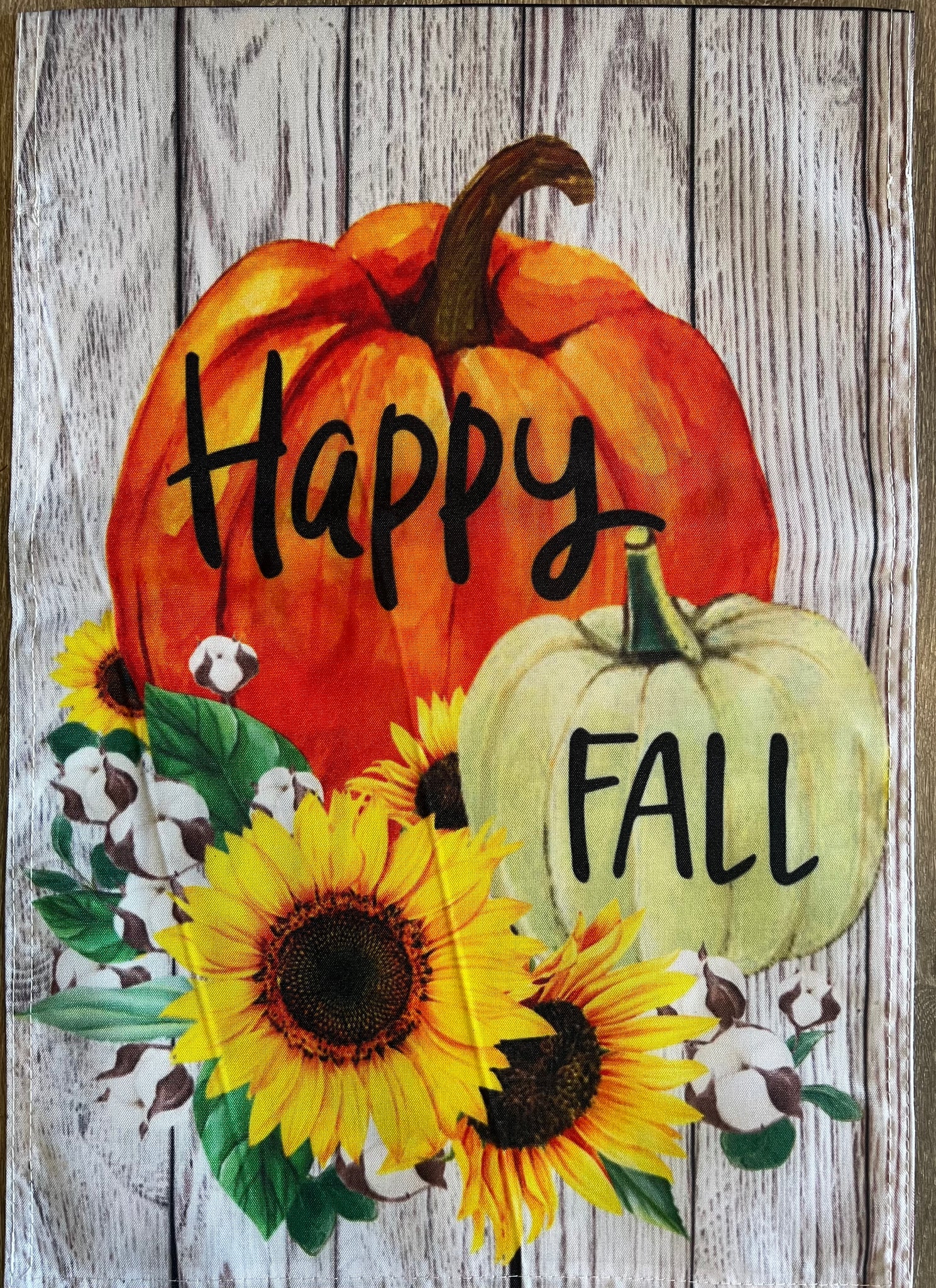 Happy Fall Pumpkin Sunflower Garden Flag 12" x 18"