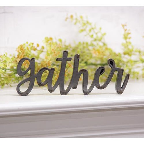 Gather Shelf sitter Sign Resin 7.5"