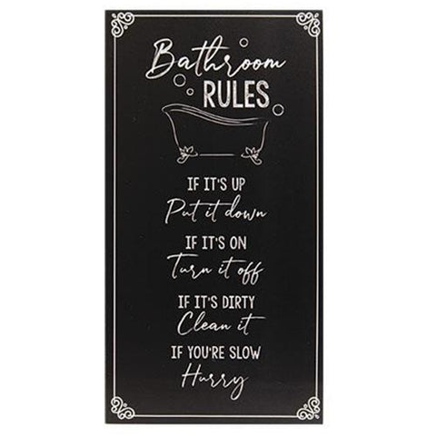 Bathroom Rules Sign 16"