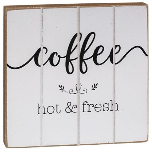 Coffee Wooden Block Sign 4"