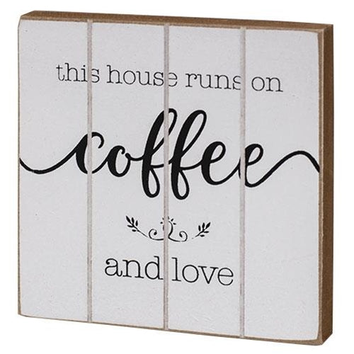 Coffee Wooden Block Sign 4"