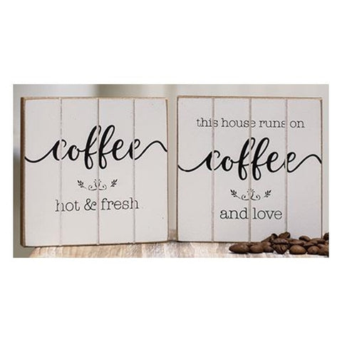 Coffee Wooden Block Sign 4"