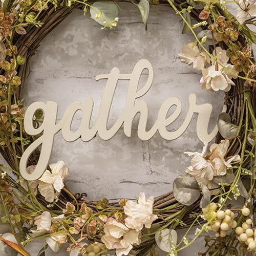 Gather Script Sign Ivory 9.5"