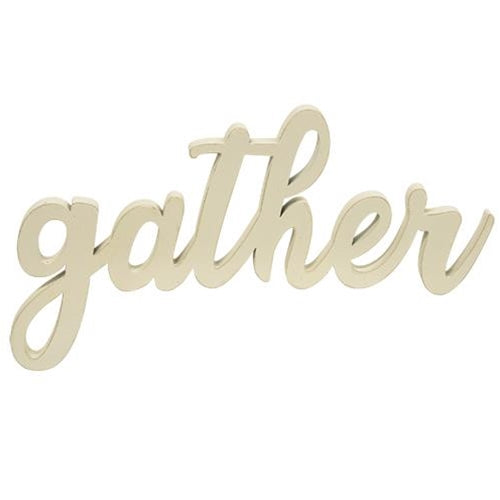 Gather Script Sign Ivory 9.5"