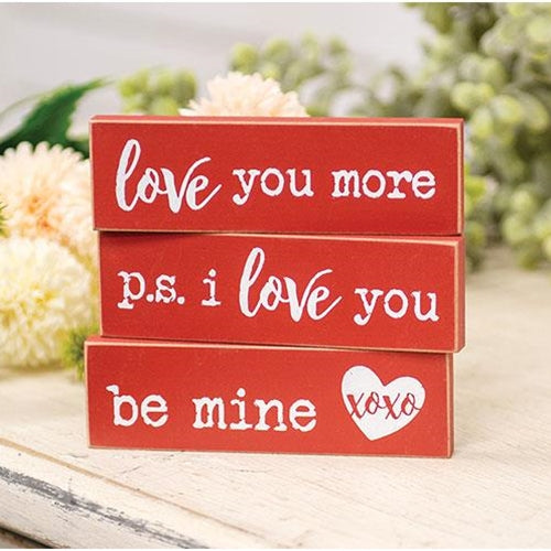 Valentines Day Small Word Block Sign 4.5"