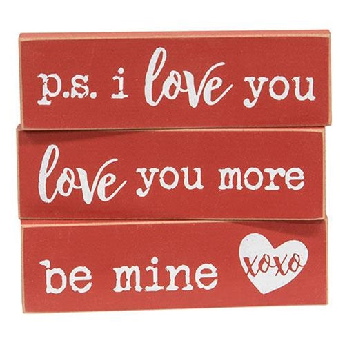 Valentines Day Small Word Block Sign 4.5"