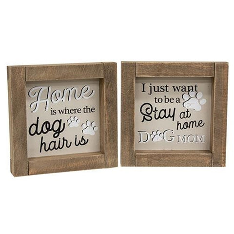 Dog Mom Rustic Framed Sign 6"