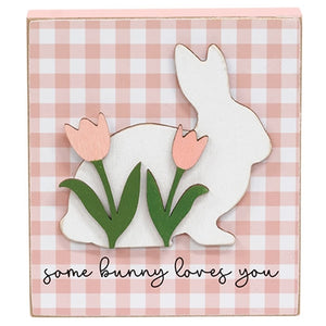 Easter Bunny Wood Shelf Sitter Block 4"