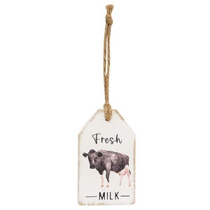 Cow Wood Tag Sign 6"