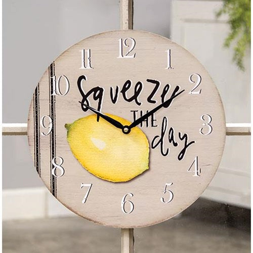 Lemon Wall Clock Squeeze the Day 13"
