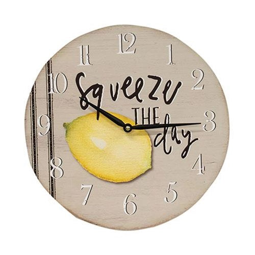 Lemon Wall Clock Squeeze the Day 13"