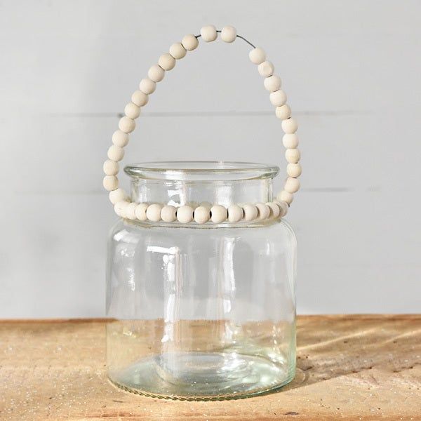 Large Glass Beaded Jar