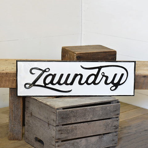 Laundry Sign Tin 29"