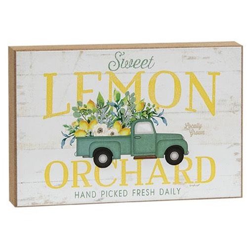 Lemon Orchard Truck Wood Block Sign 6"
