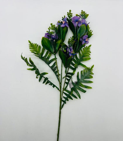 Spray Blossom Purple/Fern Pick 19"