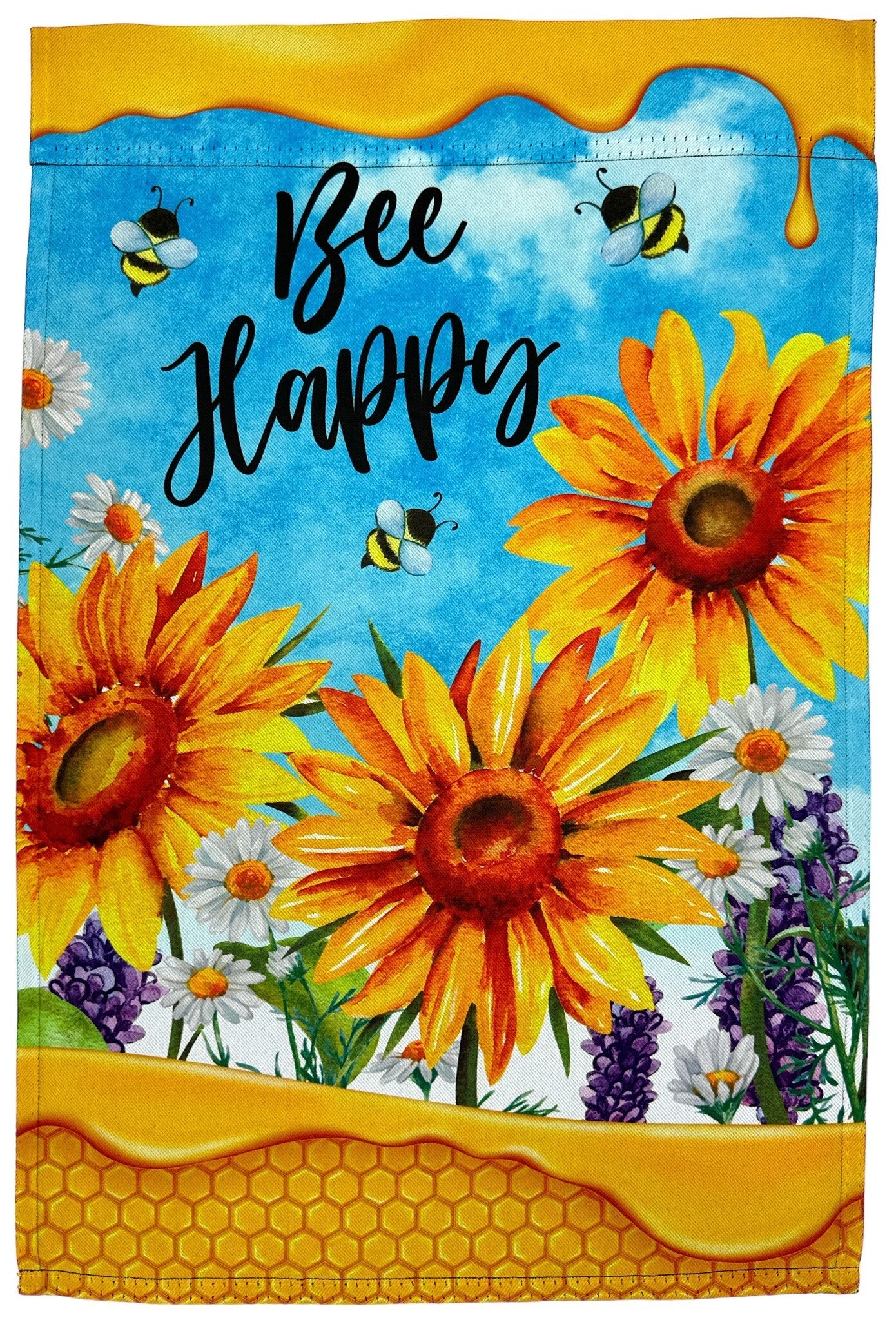 Bee Happy Garden Flag 12" x 18"