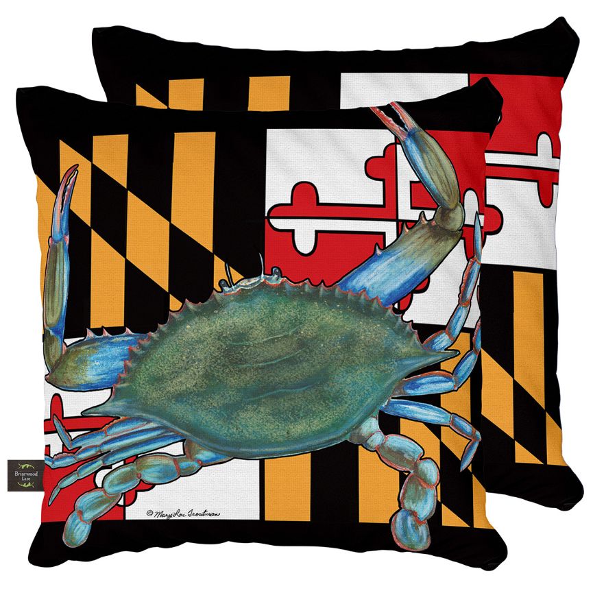 Maryland Flag Crab Indoor/Outdoor Pillow 16"