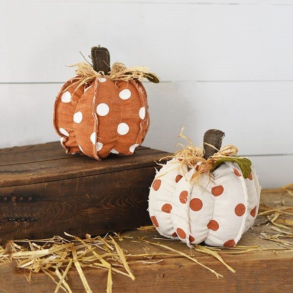 Plush Pumpkin Polka Dot 6.5"