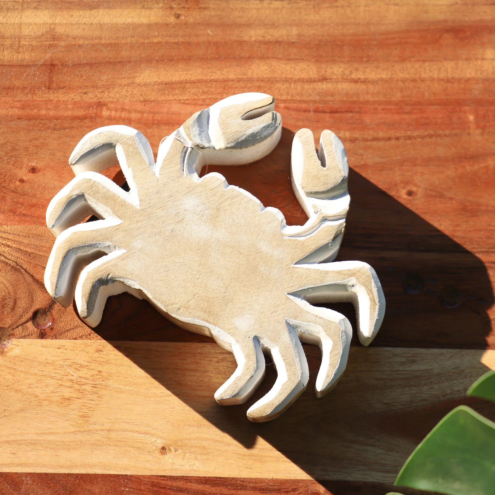 Carved Wood Crab 7.3"