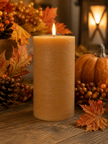 Caramel LED Pillar Candle with Timer | Real Wax Look | 8" x 4" Battery Operated Flameless Candle (Copy)