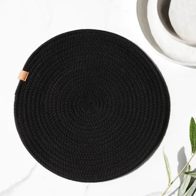 Placemat 13” Black Round