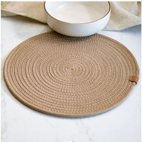 Placemat 13" Round Sand Color